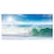 Designart - White and Blue Waves under Sun - Seascape Canvas Art Print